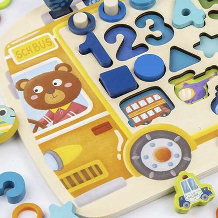 Kruzzel Houten Educatieve Puzzel - 6-in-1 Sorteerspel