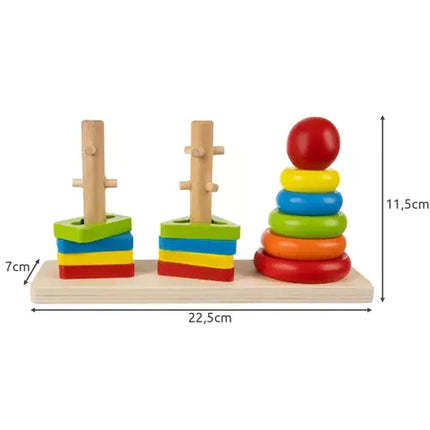 Kruzzel Houten Vormenstoof - Educatieve Puzzel - 3 Vormen