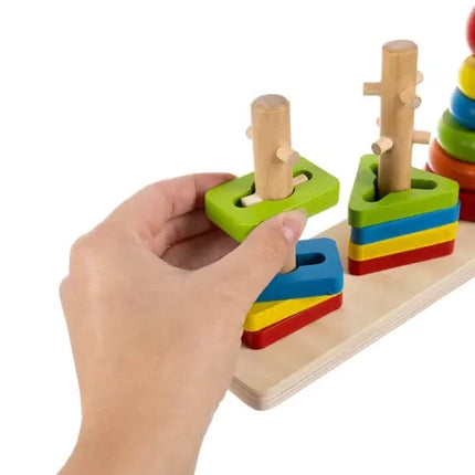 Kruzzel Houten Vormenstoof - Educatieve Puzzel - 3 Vormen