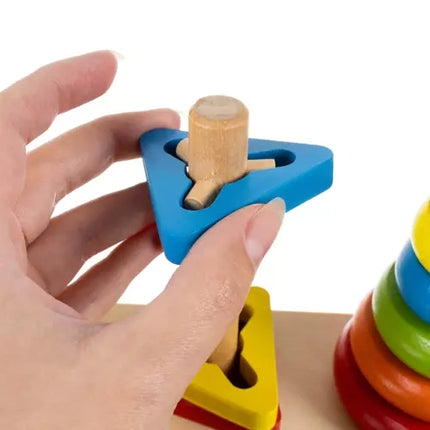 Kruzzel Houten Vormenstoof - Educatieve Puzzel - 3 Vormen