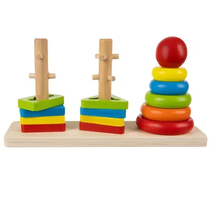 Kruzzel Houten Vormenstoof - Educatieve Puzzel - 3 Vormen