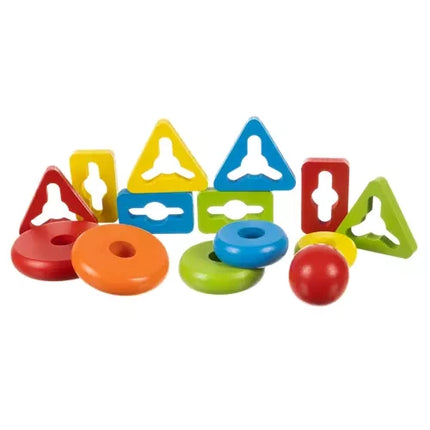Kruzzel Houten Vormenstoof - Educatieve Puzzel - 3 Vormen