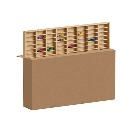 Kruzzel Houten Wandplank voor Speelgoedauto's - 80 Vakken - TIR Design