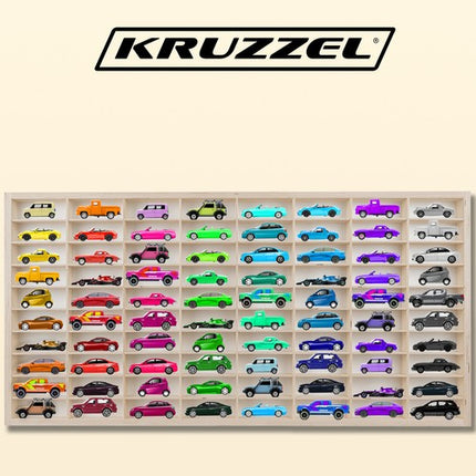 Kruzzel Houten Speelgoedauto Display - 80 Vakken - Grenen