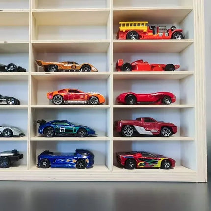 Kruzzel Houten Opbergrek voor Speelgoedauto's - 80 Vakken
