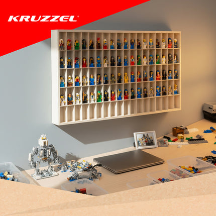 Kruzzel Houten Auto Display - 90 Vakken - Organizer voor Speelgoed