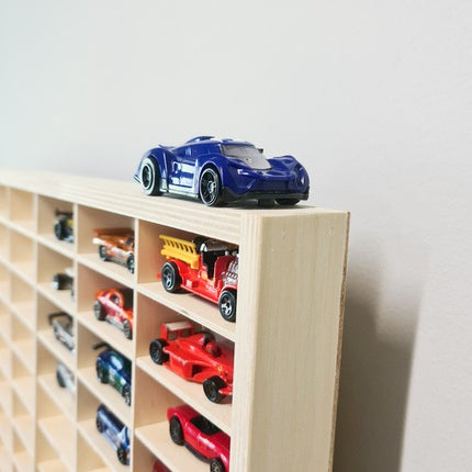 Kruzzel Houten Opbergrek voor Speelgoedauto's - 54 Vakken