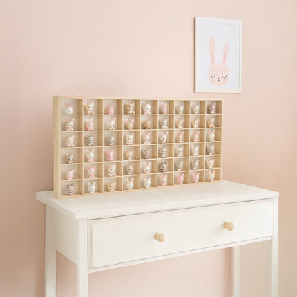 Kruzzel Houten Poppenplank - 54 Vakken - Display voor Verzamelpoppen