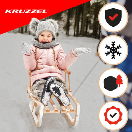 Kruzzel Houten Slee met Rugleuning - 100 kg - 89 cm