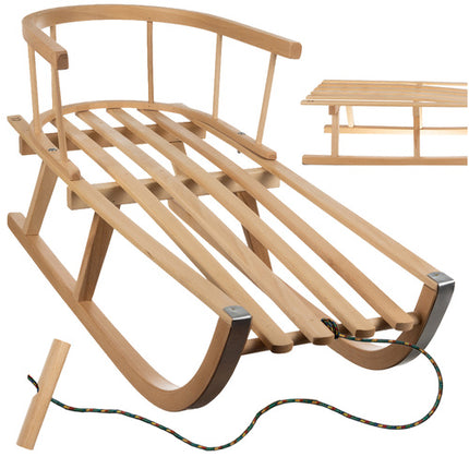 Kruzzel Houten Slee met Rugleuning - 100 kg - 89 cm