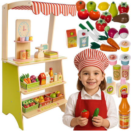 Kruzzel Houten Supermarkt - 25-Delige Winkelset voor Kinderen