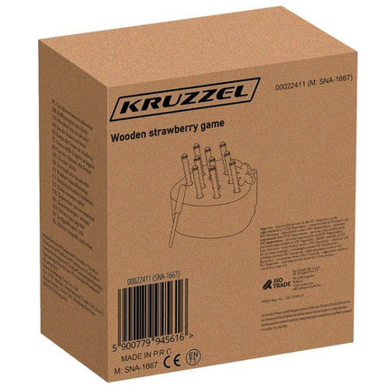 Kruzzel Houten Aardbei Vang het Wormpje Spel