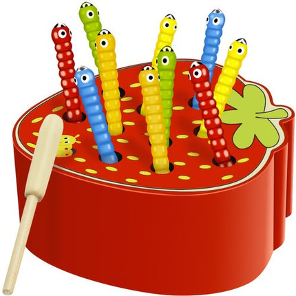 Kruzzel Houten Aardbei Vang het Wormpje Spel