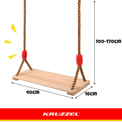Kruzzel Houten Schommel - Klassiek Zitje - Voor Binnen en Buiten