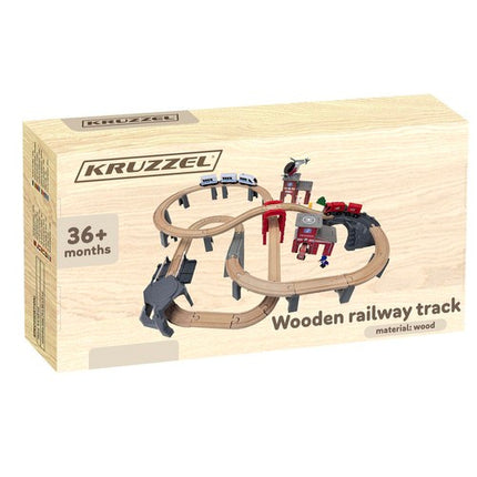 Kruzzel Houten Treinbaan Set - 70-Delig - 4,8 Meter Spoorbaan