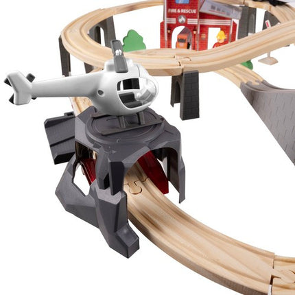 Kruzzel Houten Treinbaan Set - 70-Delig - 4,8 Meter Spoorbaan