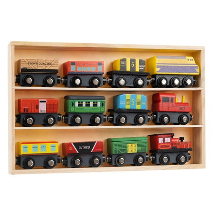 Kruzzel Houten Treinset - 12-delig - Inclusief Organizer