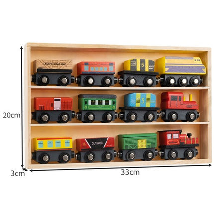 Kruzzel Houten Treinset - 12-delig - Inclusief Organizer