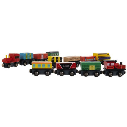Kruzzel Houten Treinset - 12-delig - Inclusief Organizer