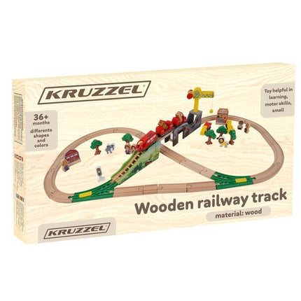 Kruzzel Houten Treinbaan - 57-Delig - 3,2 Meter Spoor