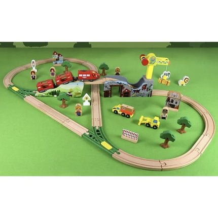 Kruzzel Houten Treinbaan - 57-Delig - 3,2 Meter Spoor