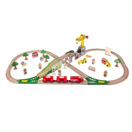 Kruzzel Houten Treinbaan - 57-Delig - 3,2 Meter Spoor