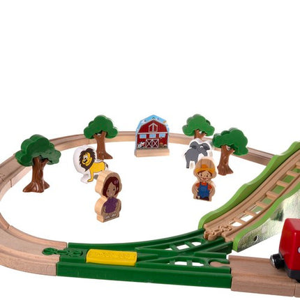 Kruzzel Houten Treinbaan - 57-Delig - 3,2 Meter Spoor
