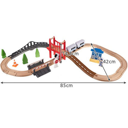 Kruzzel Houten Treinbaan - 37-Delig - 3,2 Meter Spoor met Trein