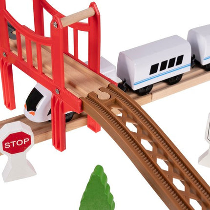 Kruzzel Houten Treinbaan - 37-Delig - 3,2 Meter Spoor met Trein