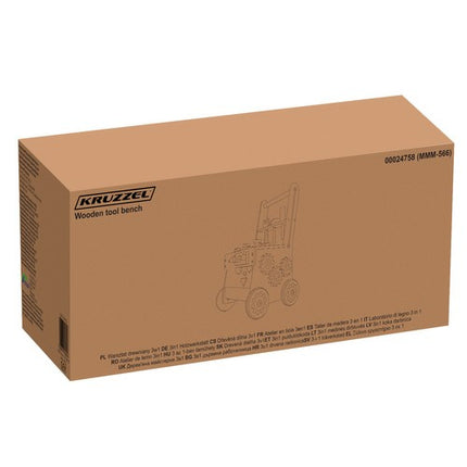 Kruzzel 3-in-1 Houten Werkbank - DIY Gereedschapskist en Loopwagen