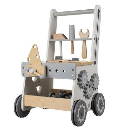 Kruzzel 3-in-1 Houten Werkbank - DIY Gereedschapskist en Loopwagen