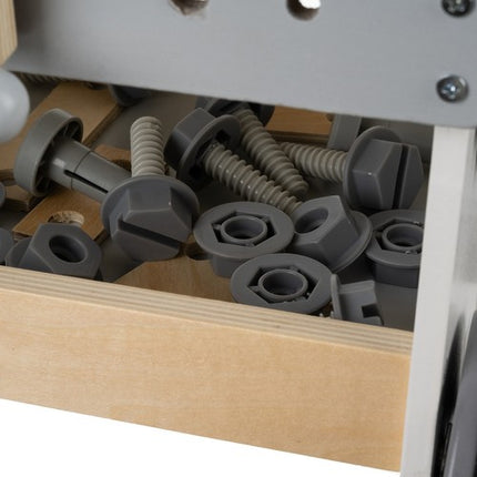 Kruzzel 3-in-1 Houten Werkbank - DIY Gereedschapskist en Loopwagen