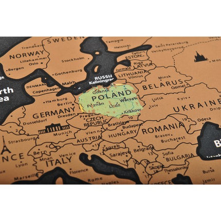 Malatec Wereldkaart Kraskaart - Met Vlaggen - 82 x 59 cm