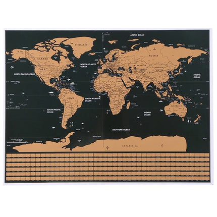 Malatec Wereldkaart Kraskaart - Met Vlaggen & Accessoires - 82x59 cm