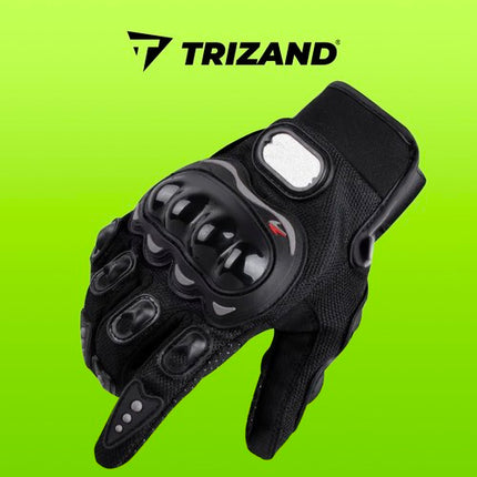 Trizand Motorhandschoenen XL - Beschermend Nylon - Zwart