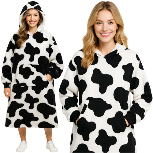 Ruhhy Oversized Blanket Hoodie - XXL - Zwart/Wit - Warm & Zacht