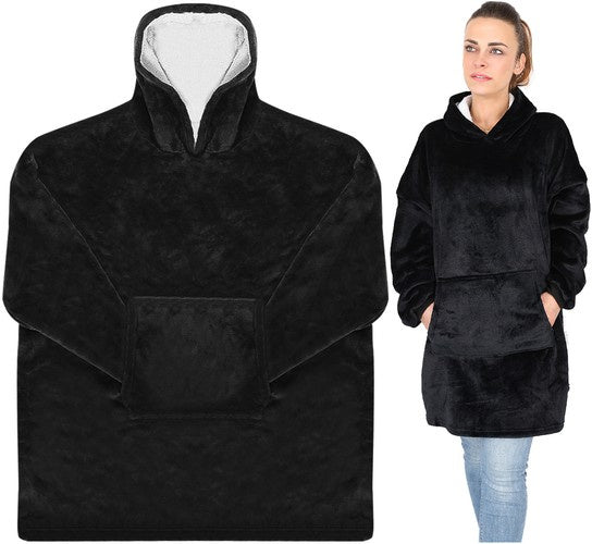 Ruhhy XXL Oversized Deken-Sweatshirt - Zwart - 120x190 cm