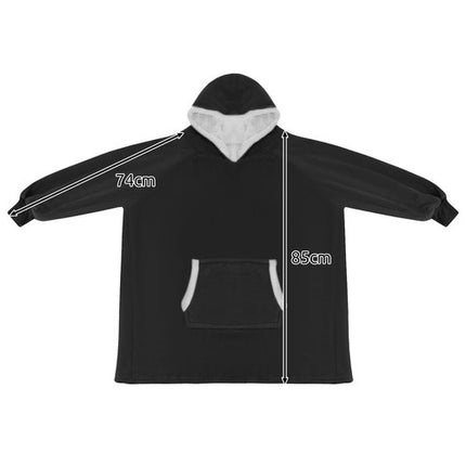 Ruhhy XXL Oversized Deken-Sweatshirt - Zwart - Flanel