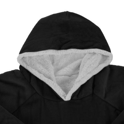 Ruhhy XXL Oversized Deken-Sweatshirt - Zwart - Flanel