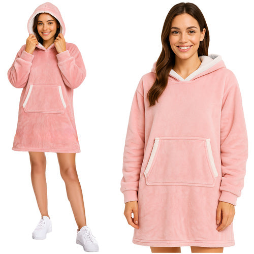 Ruhhy Oversized Blanket Hoodie - XXL - Roze - Warm & Zacht