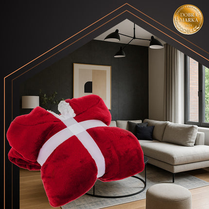 Ruhhy Oversized Blanket Hoodie - XXL - Rood - Warm & Zacht