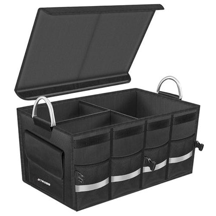 Xtrobb Kofferbak Organizer - 50 Liter - Met Deksel en Vakken - Zwart