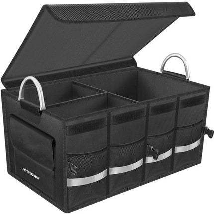 Xtrobb Kofferbak Organizer - 50 Liter - Met Deksel en Vakken - Zwart