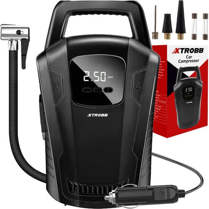 Xtrobb Auto Compressor 12V - Met LCD Display & Zaklamp - 120W
