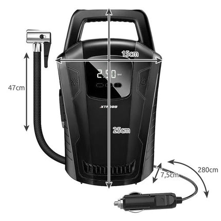 Xtrobb Auto Compressor 12V - Met LCD Display & Zaklamp - 120W