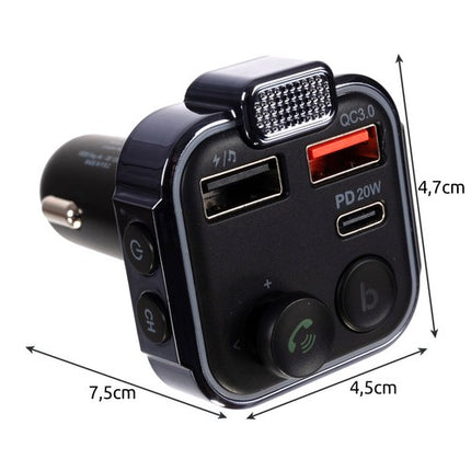 Xtrobb Bluetooth FM Transmitter met Autolader - 3.1A USB-C