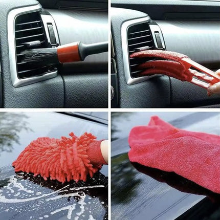 Xtrobb Auto Detailing Set - 19-Delig - Professionele Reinigingskit - Zwart/Rood