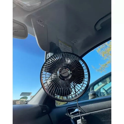 Xtrobb Roterende Auto Ventilator - 12V - Met Clip - Zwart