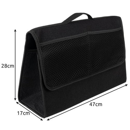 Xtrobb Vilt Kofferbak Organizer - 22 Liter - Met Klittenband - Zwart