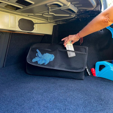 Xtrobb Vilt Kofferbak Organizer - 22 Liter - Met Klittenband - Zwart